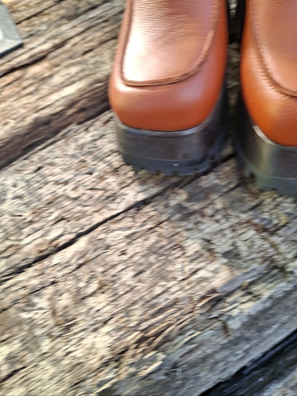 Charlotte Stone Rust Leather Platform Clog Mules Size 8 - Picture 15 of 16